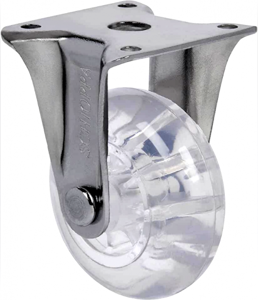 Колесо прозрачный  PU 50мм не поворот FCP 25 ПР