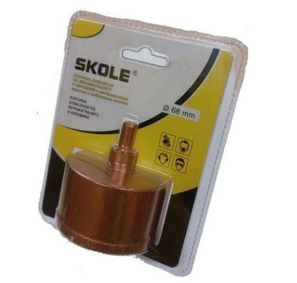 Коронка алмазная по керамограниту с центрирующим сверлом 20мм SKOLE