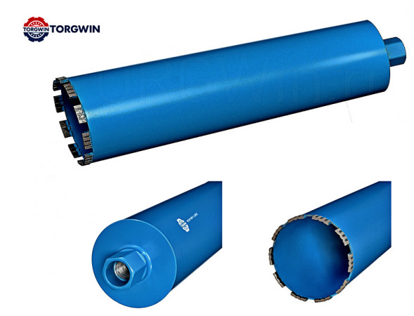 Алмазная коронка (мокр) 132*450 ВТ24*3.8*10*11T TORGWIN