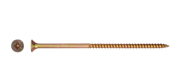 Саморез универсальный 6x180 желтый цинк потай (100 шт.)