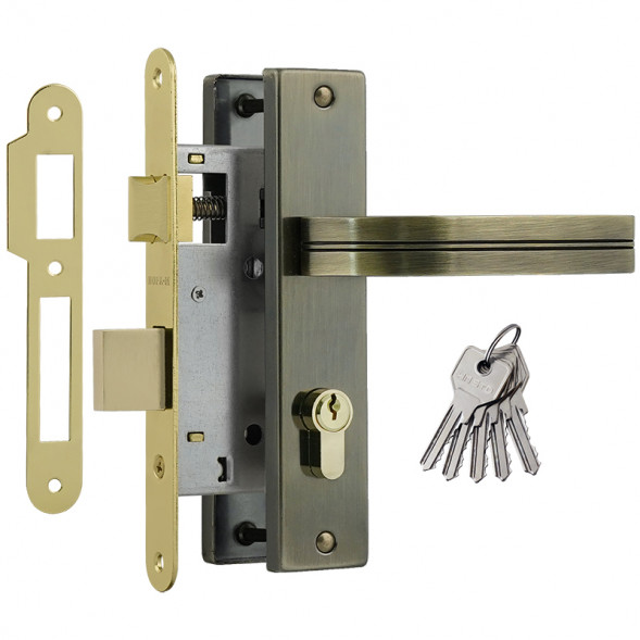 Замок врезной 706К-55 мм (старая бронза)