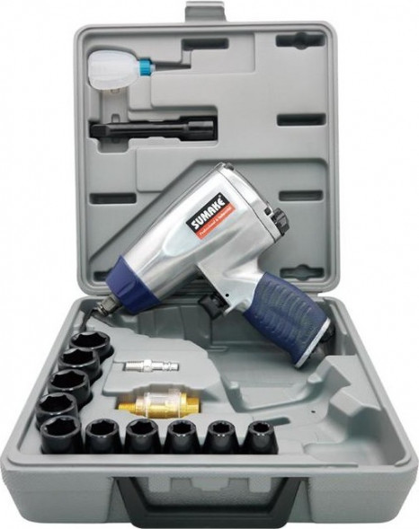 Пневмогайковерт SUMAKE ST-M1001К 1/2, 378Нм с набором головок