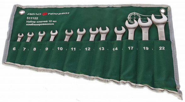 511122 Набор ключей комбинированных -12шт.(6,7,8,9,10,11,12,13,14,17,19,22) тетрон сумка