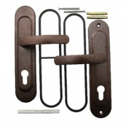 Ручка на планке для китайских дверей HP09 без задвижки (универсальная, L/R антик медь) "Замкофф"