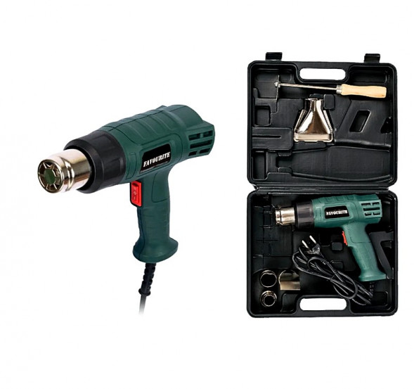 Фен промыш-й FHGP 2000K  2000Вт, 400/600С, 300/500л/мин 2реж, насадки FAVOURITE