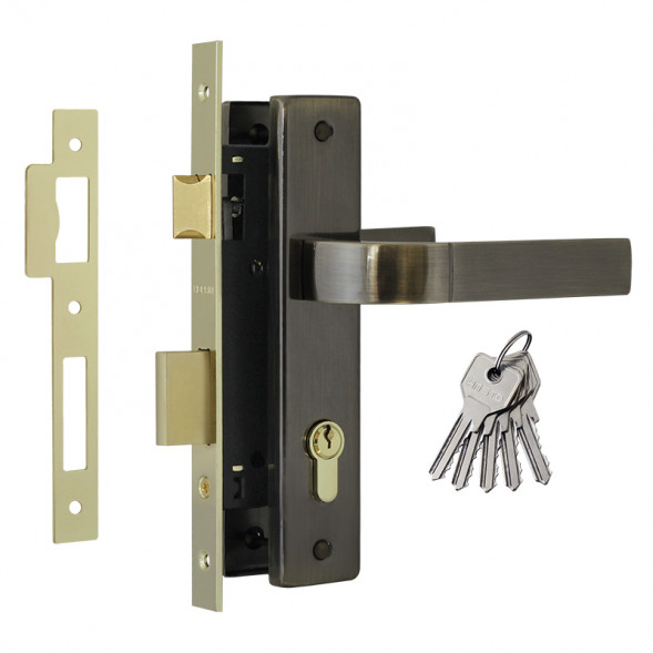 Замок врезной №107-70 Л (ст.бронза)  &quot;Нора-М&quot;