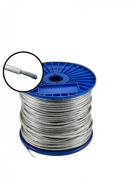 Трос стальной в ПВХ оплетке DIN 3055 3/4 (200м)