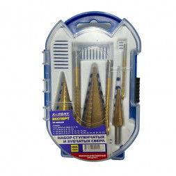 Набор сверл ступенчатых и зубчатых сверл 6пр  "X-PERT"