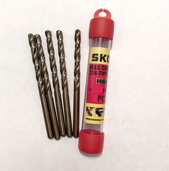 Сверло по металлу кобальт красное d-3.5  SKOLE (5 шт)