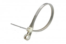 Хомут пластиковый с креплением кольцо 4 х 150 бел. (уп.100 шт.)