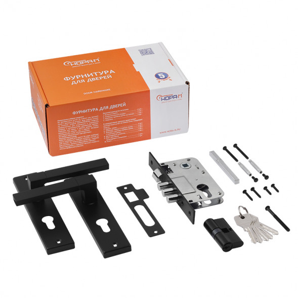 Замок врезной 709К-61,5 мм (черный)