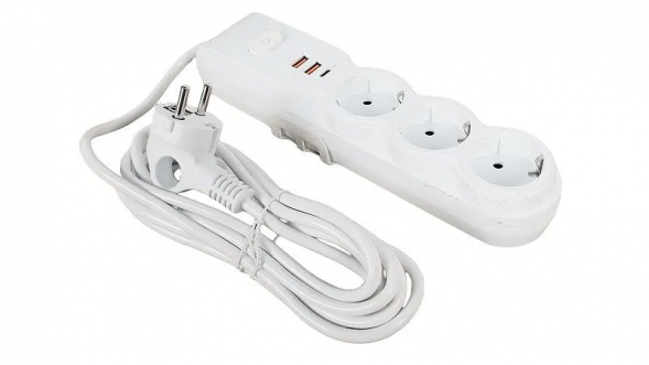 Удлинитель с USB 8м 3гнезда X-PERT