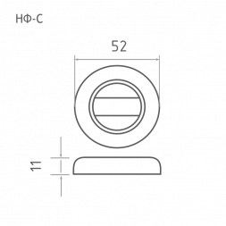 Накладка под фиксатор НФ-С (мат.бронза)  &quot;Нора-М&quot;