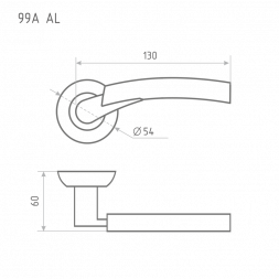 Ручка дверная AL 99А AL золото/золото &quot;Нора-М&quot;