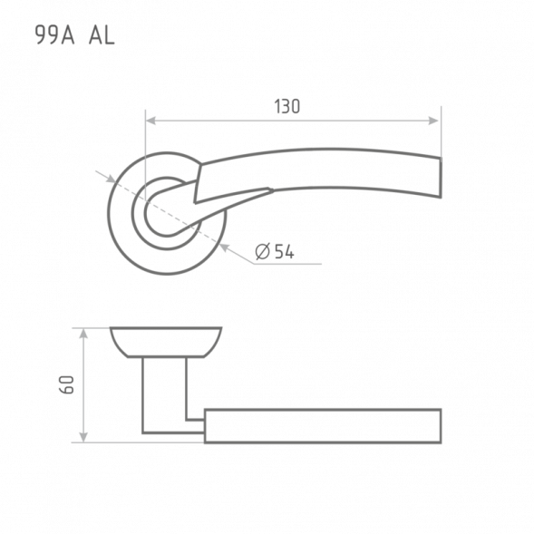 Ручка дверная AL 99А AL золото/золото &quot;Нора-М&quot;
