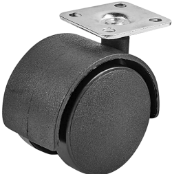 Колесо мебельное поворотное, черный пластик SIZE:1,5&quot; (40) Нагрузка 20кг. 6005040