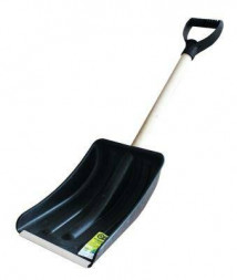 Автомобильная снеговая лопата неразборная 290 х 365мм с оц. планкой с метал. черенком и V-обр. ручк