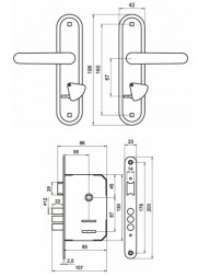 Замок врезной ОМЕГА ЗВ 9.1-02 (серебро)