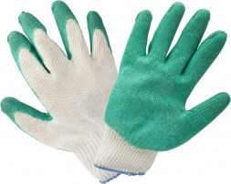 А-4 Перчатки рабочие хб 13 класс с одинарным латексным покрытием "Люкс"(10шт.)