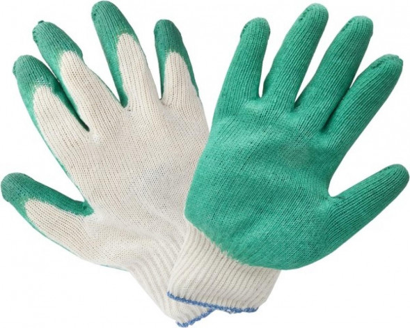 А-4 Перчатки рабочие хб 13 класс с одинарным латексным покрытием "Люкс"(10шт.)
