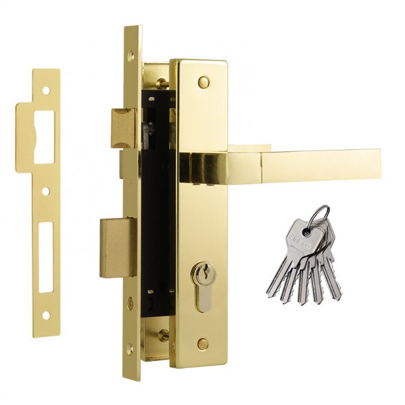 Замок врезной №109-70 Л (золото)  &quot;Нора-М&quot;