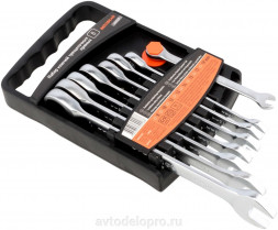 30028 Набор комб. трещоточных ключей на холдере 8шт АвтоДело