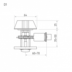 Замок врезной D1  (хром) (кл./фикс.)  &quot;Нора-М&quot;