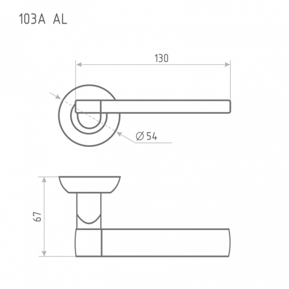 Ручка дверная 103А AL (черная)