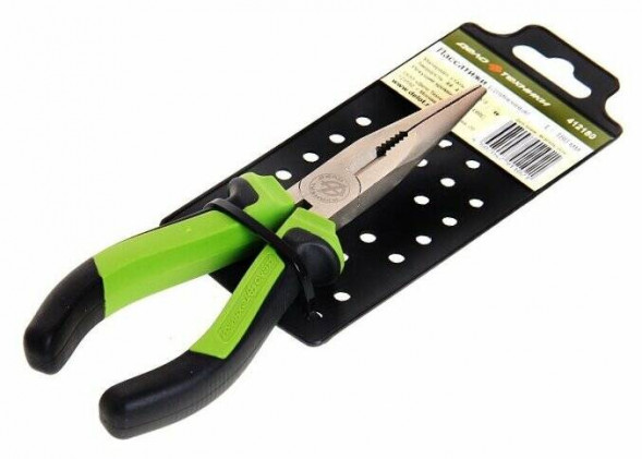 412180 Плоскогубцы (пассатижи) удлиненные 180мм на холдере  (6шт)