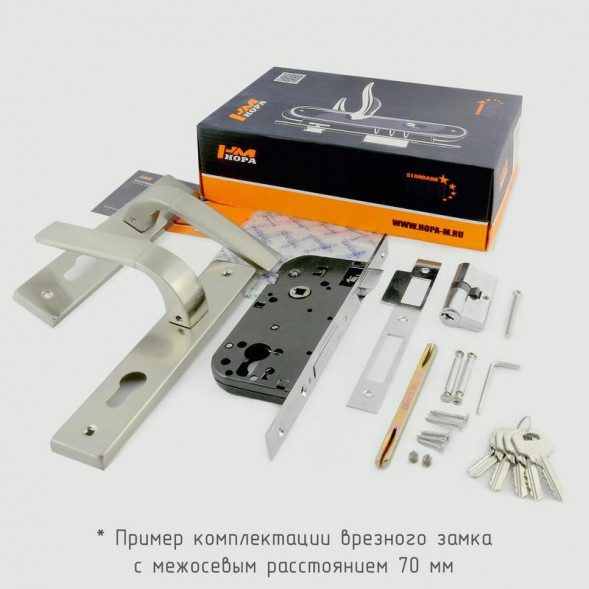 Замок врезной №109-70 Л (мат.кофе)  &quot;Нора-М&quot;