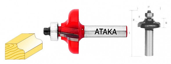 Фреза Атака 422381 кромочная калевочная =38202=