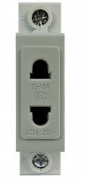 Розетка TMS-1 2PIN 10А 230В на DIN рейку "ЭНЕРГИЯ"
