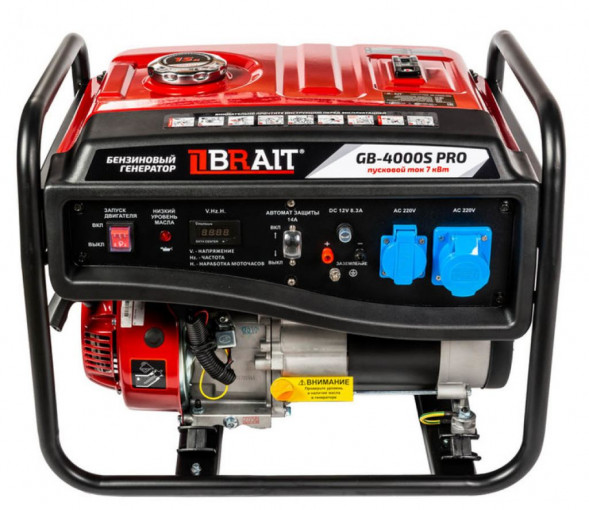 Генератор бензиновый GB-4000S PRO (3,5кВт/3.0кВт)  руч. запуск BRAIT