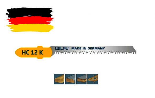 Пилка WILPU HC 12 K 5шт/уп.(ан.Т-101АО) для дерева, фанеры, панелей с покрыт. до 15мм (криволин.рез)