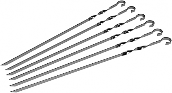 Шампур узкий метал. 10*590мм 605-С (6шт)