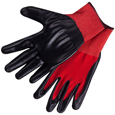 W-4 Перчатки рабочие нейлоновые 13 класс вязки с нитриловым обливом 12шт.