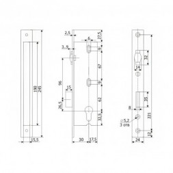 Замок врезной 30.11Р.24 (б/ц) с роликом Гардиан