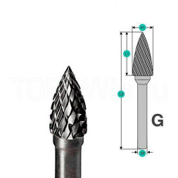 Борфреза твердосплавная GХ1625М06