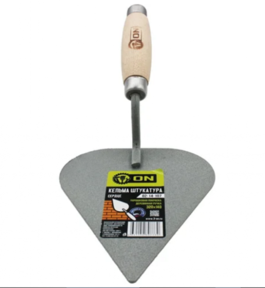 Кельма штукатура (сердце), порошковая покр., ус. дер. ручка, метал. колпачок, 320*140мм ON