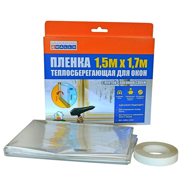 Пленка теплосберегающая для окон 1,5x1,7м,"4Walls/20 PTS200W