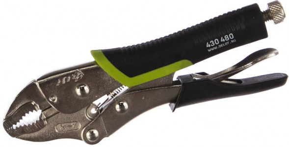 430480 Зажим с фиксатором с полукруглым захватом 180мм двухкомпонентная рукоятка (6шт)