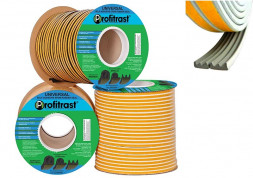 Уплотнители для окон Е-профиль (резиновый) на клейкой основе белый 150м/6 (9*4)