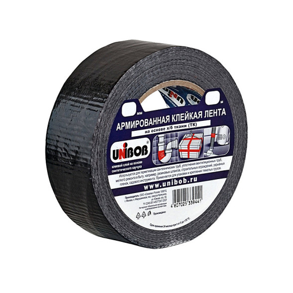 Клейкая лента армированая UNIBOB 48мм х40м (черная)