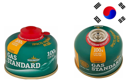 Газ баллон GAS STANDARD (TBR-100) для портативных приборов - 100 г, резьбовой, «Tourist» (24шт)