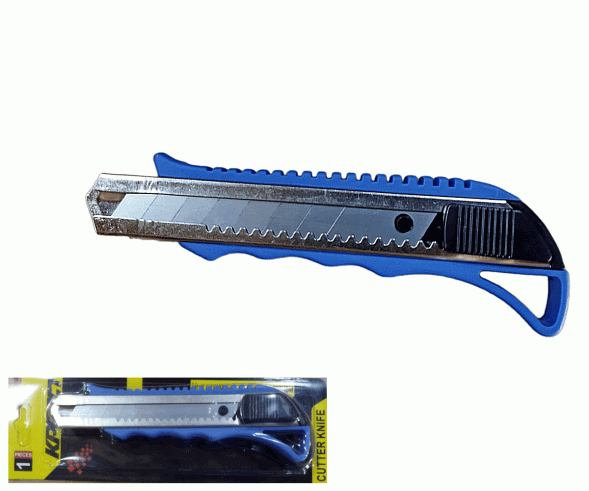 Нож-автомат с ломающимися лезвиями 18мм  Креост (24 шт)