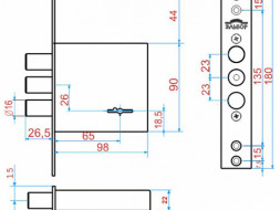 Замок врезной 1.02.07 Лазурит