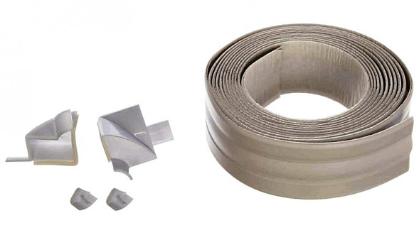 Лента -бордюр для ванн  3D 19*19 (38*3,35) фигурная с уголками "Profitrast" белая