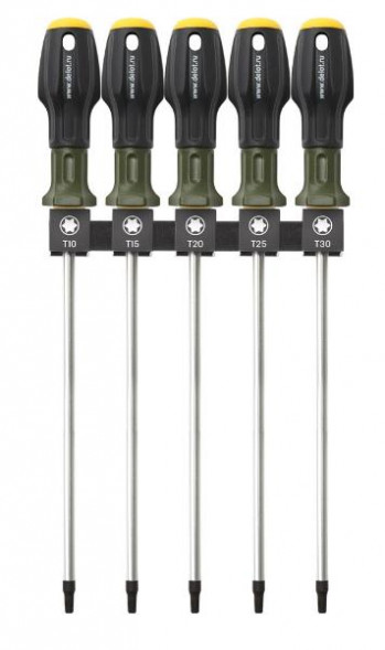 726305 Набор отверток TORX длиной 250мм (Т10,Т15,Т20,Т25,Т30) 5штук