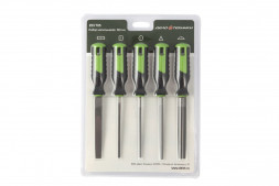 253705 Набор напильников №2 100 мм, 5 шт (плоский, полукруглый, трехгранный, квадратный, круглый) (6