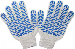 А-2 Перчатки рабочие хб 6 нитей 10 класс с ПВХ Волна &quot;Супер люкс&quot; (10шт.)